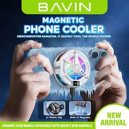 BAVIN Magnetic Gaming Phone Cooler BF007 | Fast Cooling, Heat Dissipation & Adjustable Fan Compatible for iPhone & Android