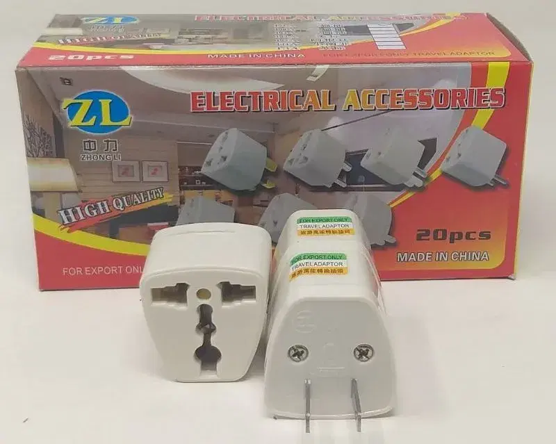 ADAPTOR 2 PIN 3 WAY MULTI ZL WHITE TRAVEL