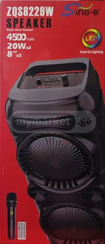 SING-E ZQS8229W Outdoor Party BT Speaker with RGB LED & 8 ..