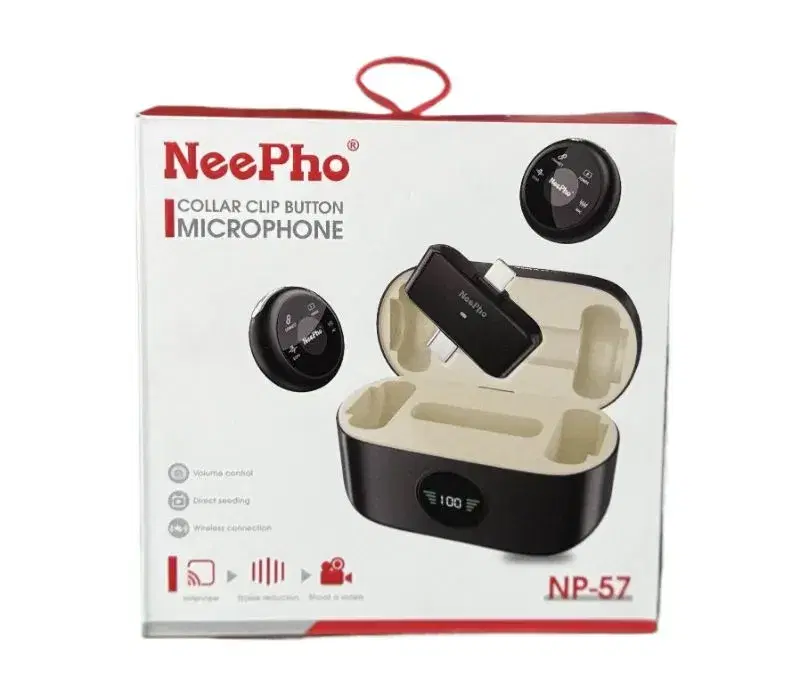 NEEPHO wireless microphone NP-57 with Magnetic Clip for iphone and type C Port