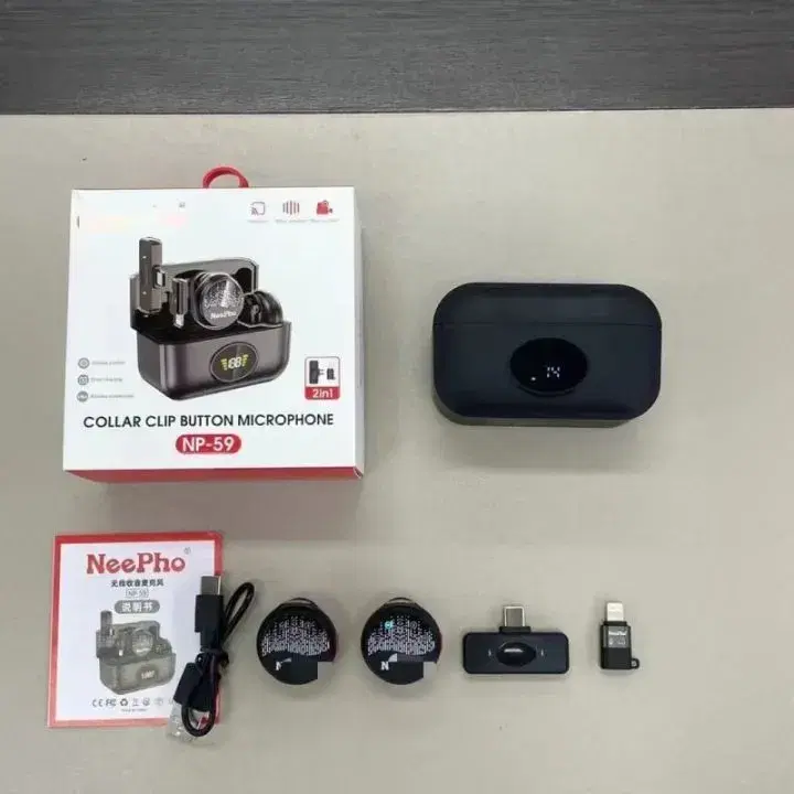 Original NeePho NP-59 Wireless Lapel Mic – Noise Reduction Collar Clip Mic | Daraz.com.np