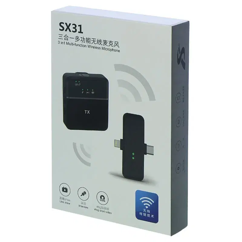 SX31 Wireless Dual Microphone For IPhone Type C Devices And ...