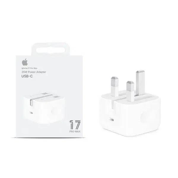 35W Dual USB-C Port Power Adapter UK Plug iPhone 17 pro max 16 15 S24 Ultra A15