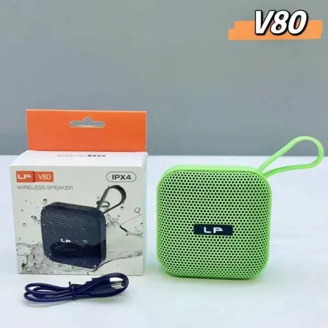 LP V80 Wireless Bluetooth IPX4Speaker Portable Active USB TF BT Stereo Bass Sound Circular|| mini Speaker With FM Radio.