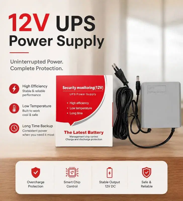 PowerGuard 12V Mini UPS for CCTV & WiFi Router, Router Backup