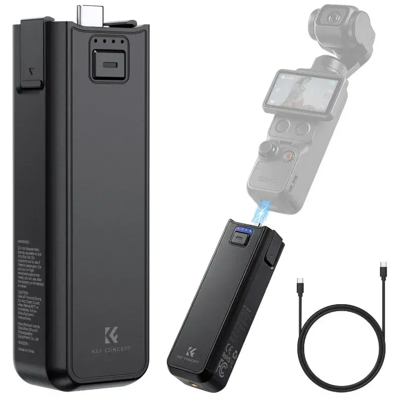K&F Concept 5000mAh Battery Handle & Power Bank for DJI Osmo Pocket 3/4