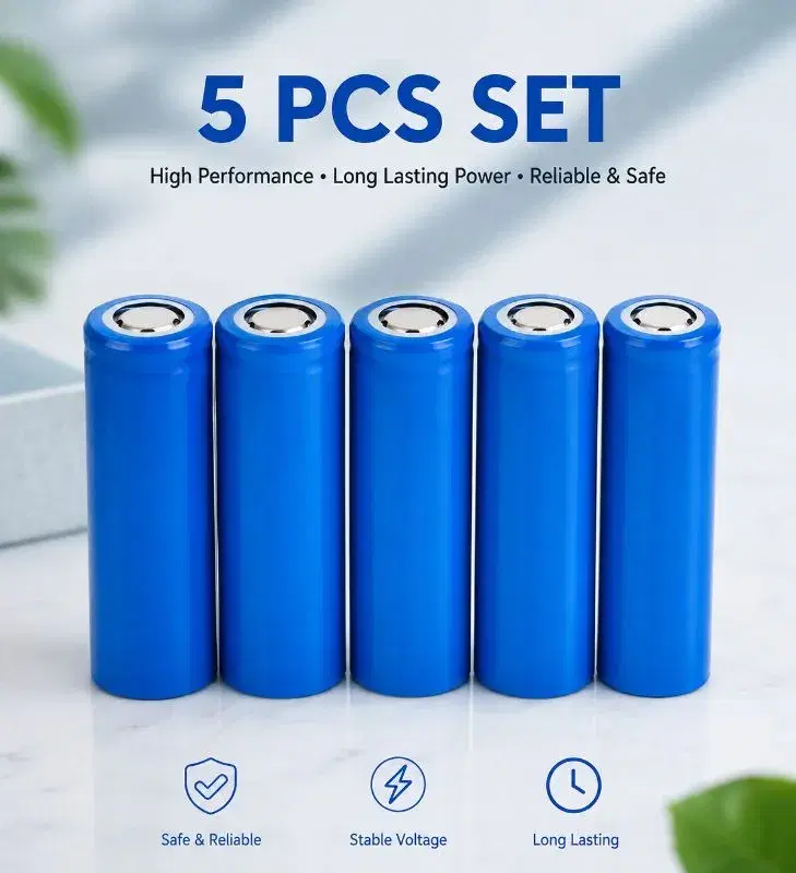 18650 Rechargeable Lithium Battery 5 Pcs Set | Rechargeable Battery for Compatible Electronic Devices & DIY Projects