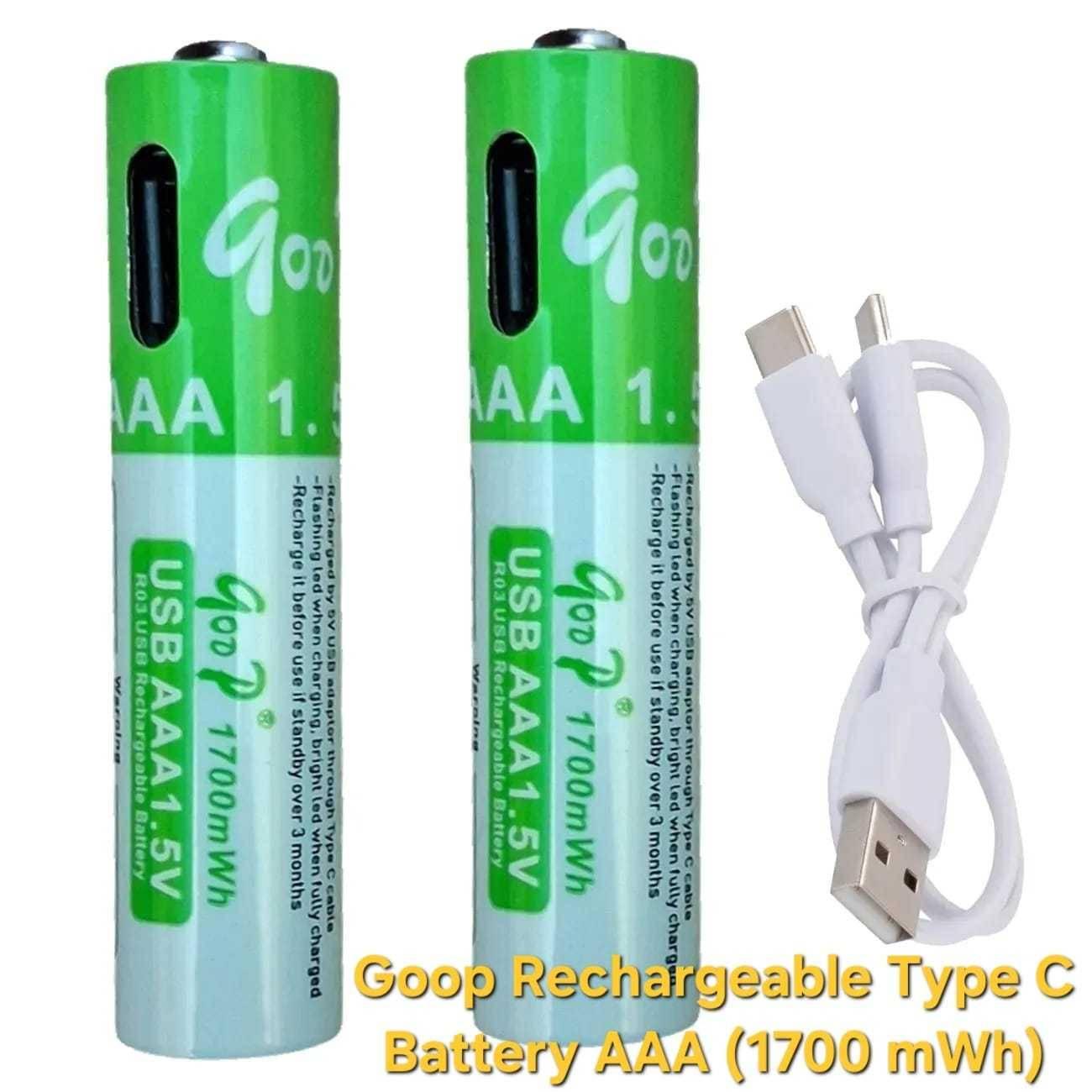 Goop AAA TYPE-C Rechargeable 1700mWh