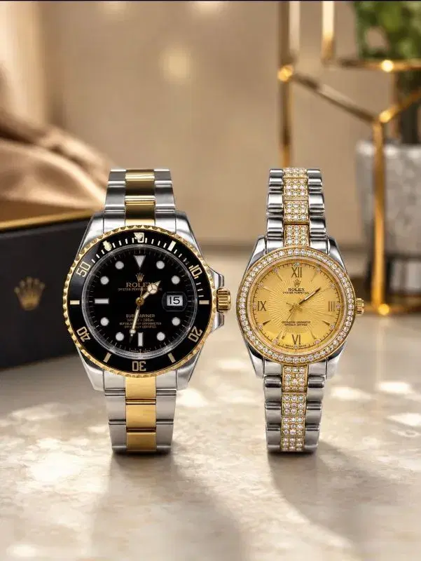 Rolex Date Function Pair Watch For Couple - Perfect Gift For Weeding,Anniverssary, Birthday