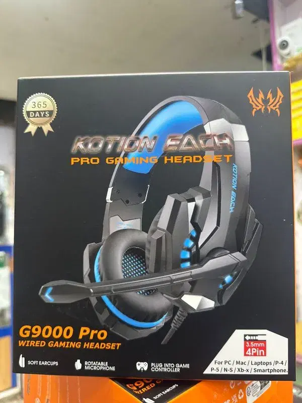 Kotion Each G9000 Pro Gaming Headset Gold Plated 3.5mm Laptop PC Mobile Tablet(wire wala with Good quality mic)