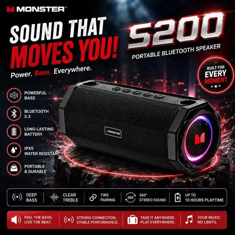 MONSTER S200 PORTABLE BLUETOOTH SPEAKERER