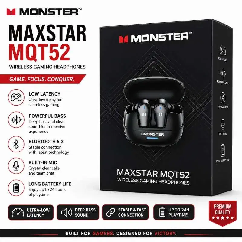 MAXSTAR MQT52 WIRELESS GAMING HEADPHONES