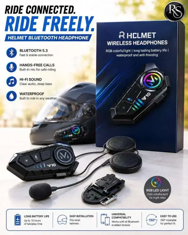 V10 RIDE CONNECTED HELMET BLUETOOTH HEADPHONE