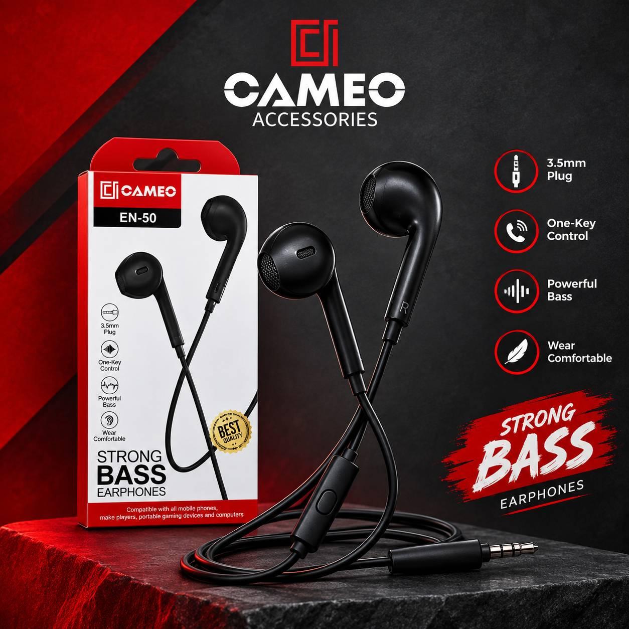 CAMEOEN-50 |EARPHONE 3.5mm | Deep Bass Sound | Hot Selling Model | White/Black