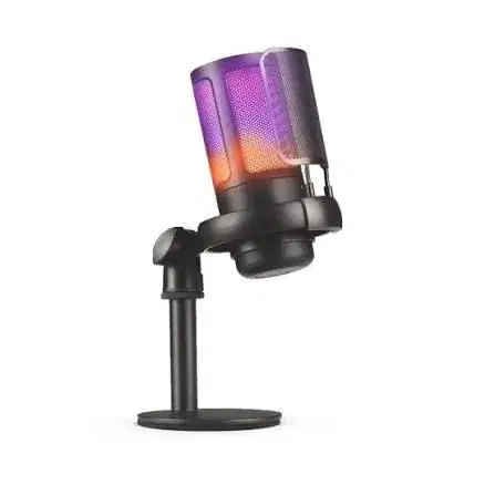 Digitek (DM 302 Professional RGB Gaming & Studio Microphone with Mic-Gain, Metal Structure,Compatible with Android, iOS, Mac, PC, Suitable for Gaming,Live Streaming, Interview, Singing,Meetings