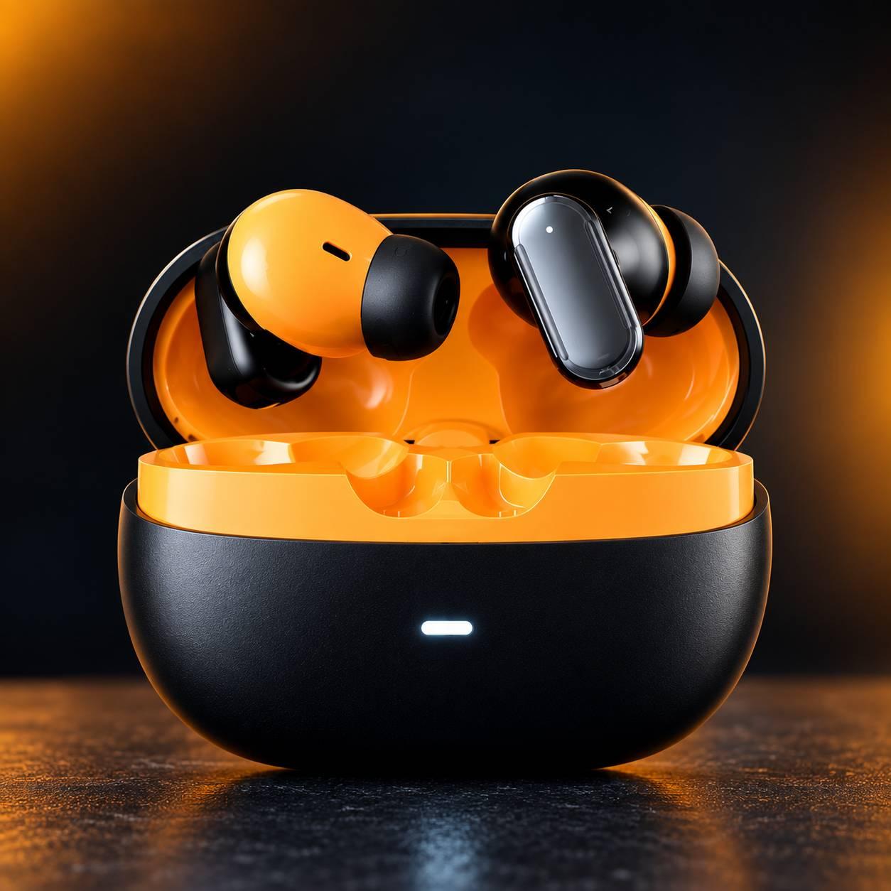 X6mini True Wireless Earbuds – Orange Black Edition | 24H Playtime | IPX4 Water Resistant