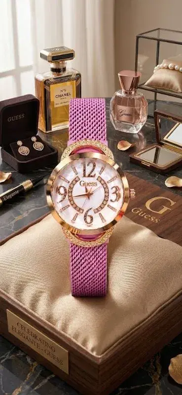 Magnative Buckle Fashionable Pink Stainless Steel Fashionable Watch For Women