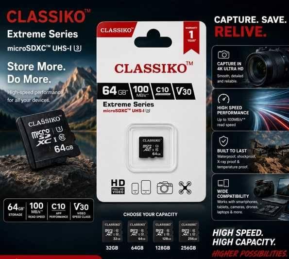 Classiko 64 GB Mirco SD Card 1 Year Warranty
