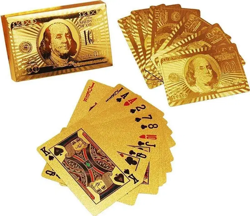 24K Golden Waterproof Playing Cards | 24K Golden Foil Poker Playing Cards With Attractive Golden Upper Quality (PACK OF 1Box )