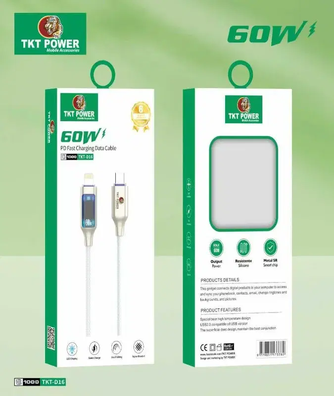 TKT POWER D16 60W TYPE C TO TYPE C CABLE