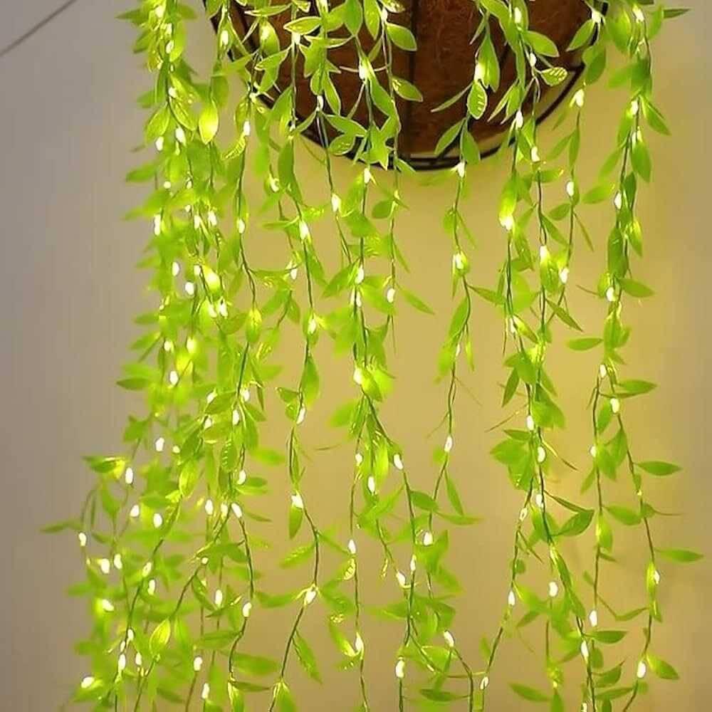 Leaf Curtain Light || 10 string || Warm Colour || Mode Changing || 1×3 Size || Tihar Festival Light