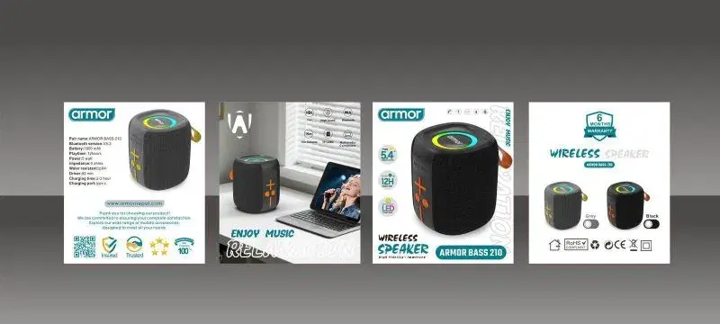 Bluetooth speaker armor bass210