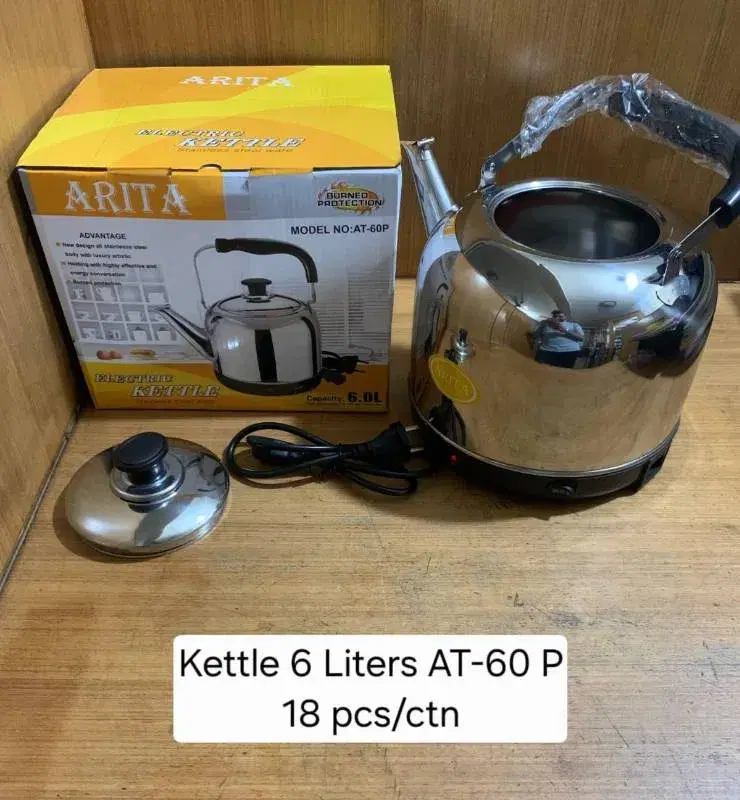Arita At-60p 6 litre Automatic electric kettle || Auto off || Plate Kettle ||