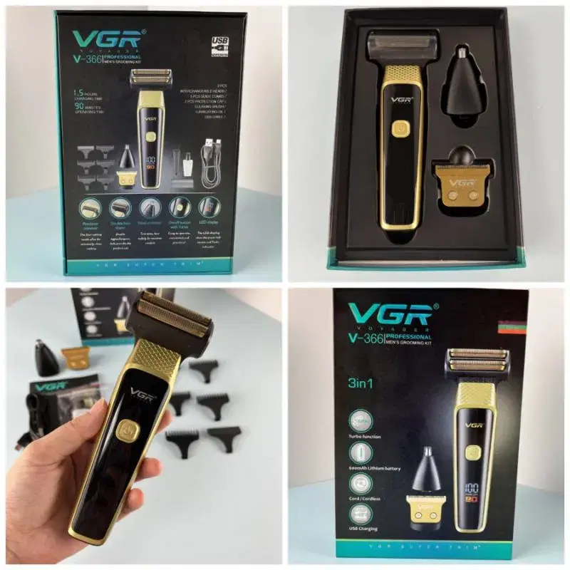 3 in 1 Rechargeable Electric Beard Nose Hair Barber Shaver Trimmer V-366