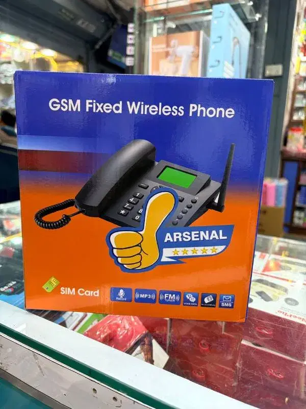 GSM Fixed Wireless Phone | Dual SIM Cordless Desktop Phone with Antenna for Office, Home & Remote Areas Telephone