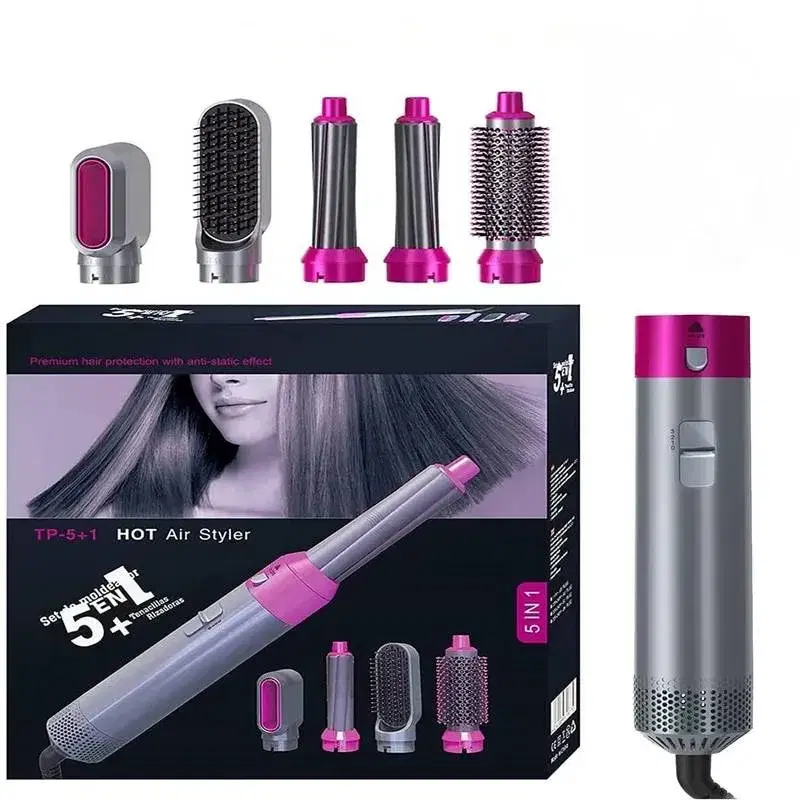 5 In 1 Electric Hair Dryer Brush Hot Air Styler Blow Negative Ions Dryer Comb Hair Curler Straightening Curling Styling Tool