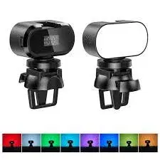 JMARY FM-16RGB Mini RGB Video Fill Light - Rechargeable Portable LED Panel with LCD Display, 7 Colors & Bi-Color for Vlogging, YouTube, TikTok, Live Stream, Selfie, Video Conference & Photography