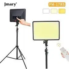 JMARY FM-17RS 17-inch Professional LED Panel Light for Photography, Video, Studio, Live Streaming - Dimmable, Bi-Color, Remote & Touch Control, 40W 12000LM Soft Light