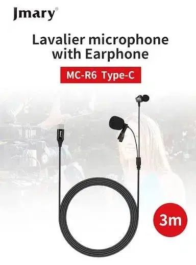 JMARY MC R6 LAVALIER MICROPHONE WITH EARPHONE