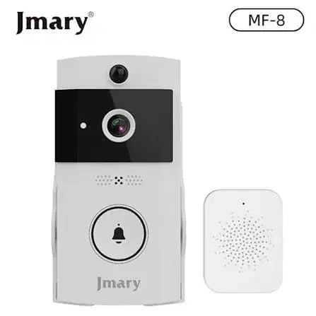 JMARY MF-8 Smart Wireless Video Doorbell with Camera & Chime | WiFi Home Security Intercom System | 2-Way Audio | Night Vision | Motion Detection | Rechargeable & App Control