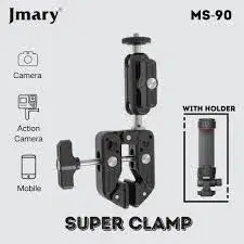 JMARY MS-90 Aluminum Camera Phone Holder Super Clamp