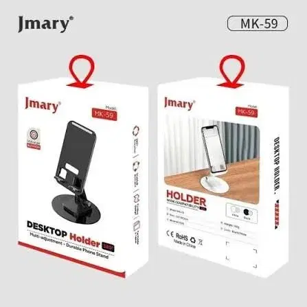 JMARY MK-59 360° Rotating Phone & Tablet Stand – Adjustable, Foldable Desktop Holder with Non-Slip Base & Cable Management – Universal Fit for Smartphones & Tablets