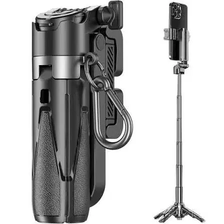 JMARY MT-18 Selfie Stick Tripod with Bluetooth Remote – 360° Rotation, Extendable, Lightweight Aluminum, Handheld & Tripod Stand for Vlogging, Travel & Live Streaming