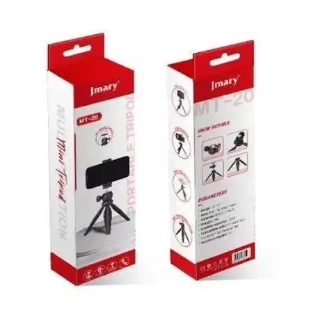 JMARY MT-20 - Table Top Mini Portable Fold-able Tripod Stand for Mobile Phones and DSLR & Digital Cameras - Coming with Universal Mobile Phone Holder