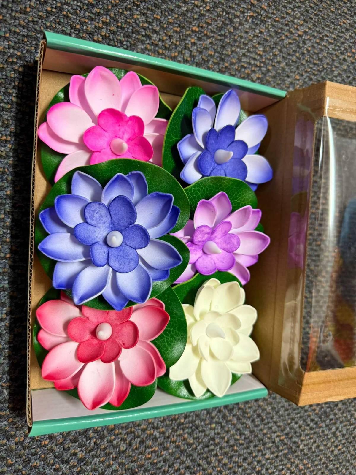 Big Size Lotus Water Sensor Floating Candle || 6pc Box || Tihar Festival Light ||
