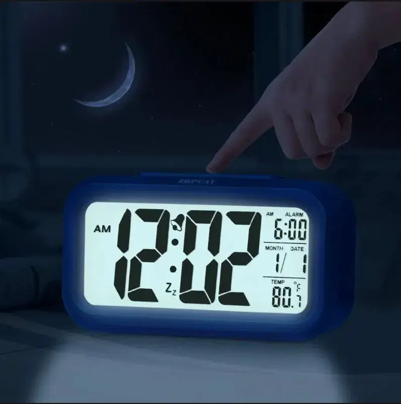 Digital Alarm Clock Electronic LCD Time Display, Temperature Display ,Date Display