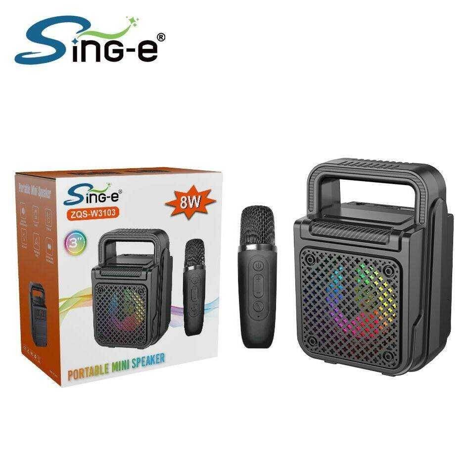 Singe Zqs-W3103 3" Bluetooth Speaker || Single Mic Karaoke || 8watt Speaker ||