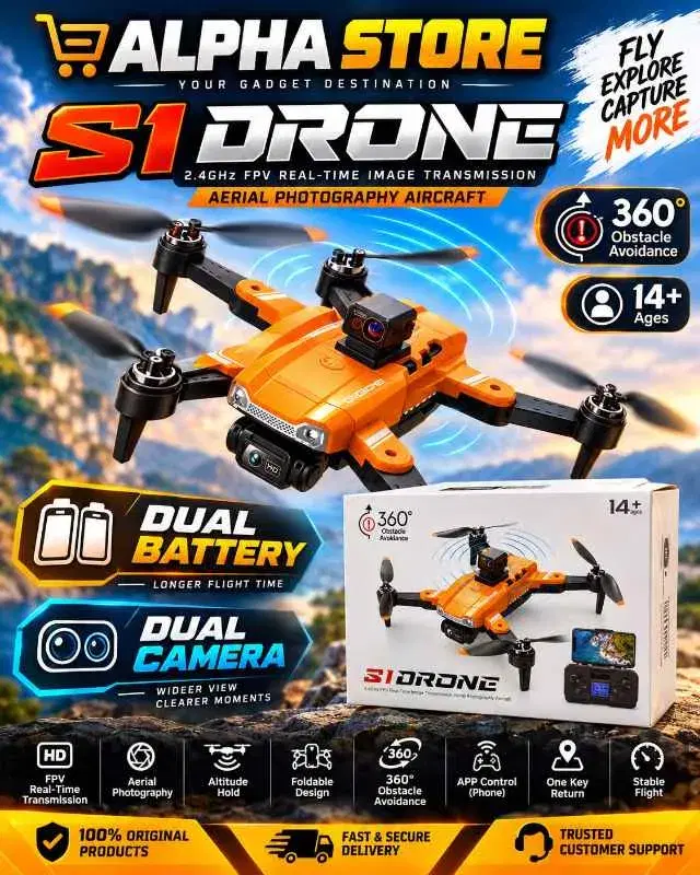 ALPHA S1 Drone Foldable HD Dual Camera Drone DUAL Battery