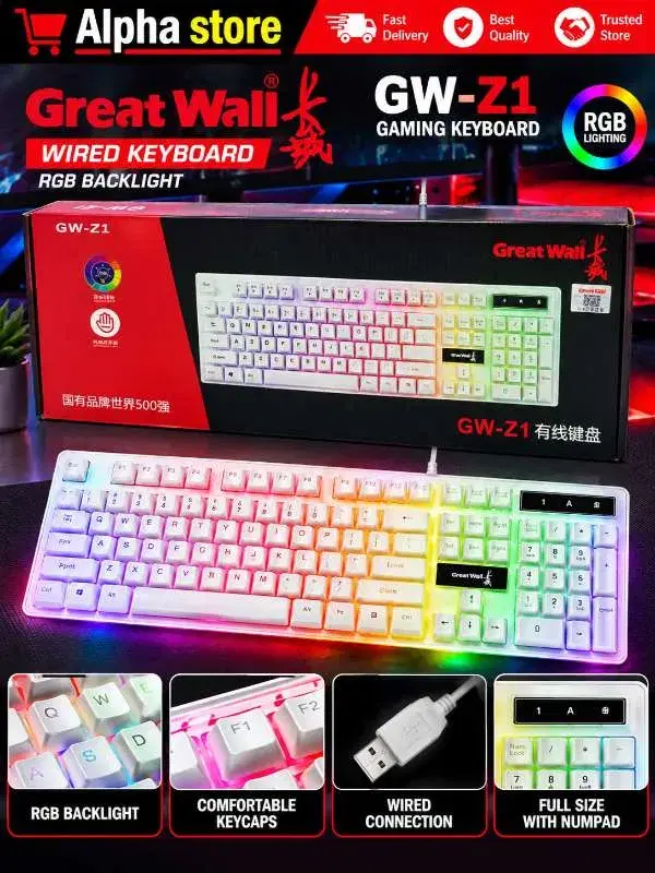 ALPHA GW-Z1 RGB BACKLIGHT GAMING KEYBOARD
