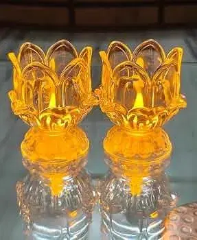 A-11 New Lotus Modeling LED Night Light Romantic Relief Electronic Candle Lamp Transparent Everlasting Light for Festival Party Atmosphere Decorative