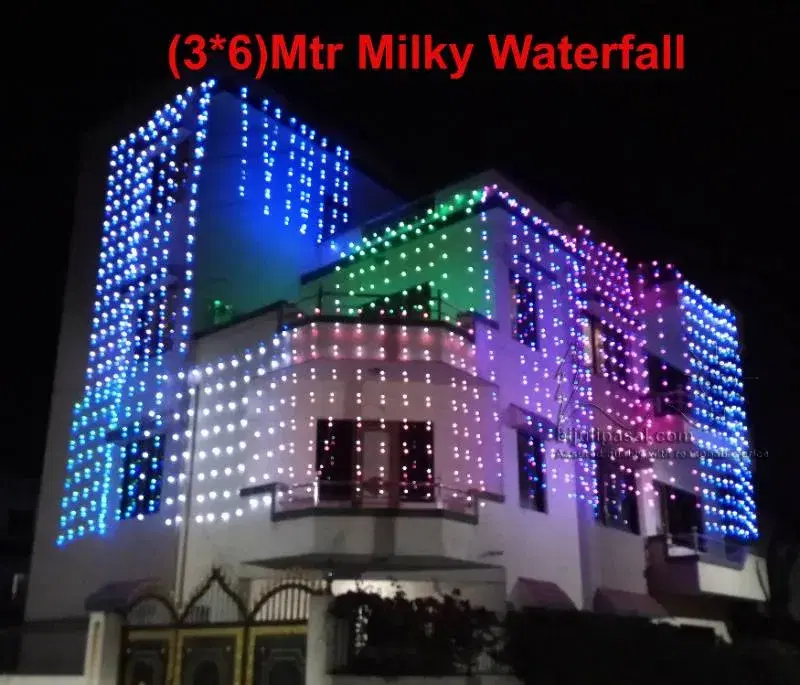 (3x6 Meter) Milky Waterfall LED Curtain Lights for Diwali & Events